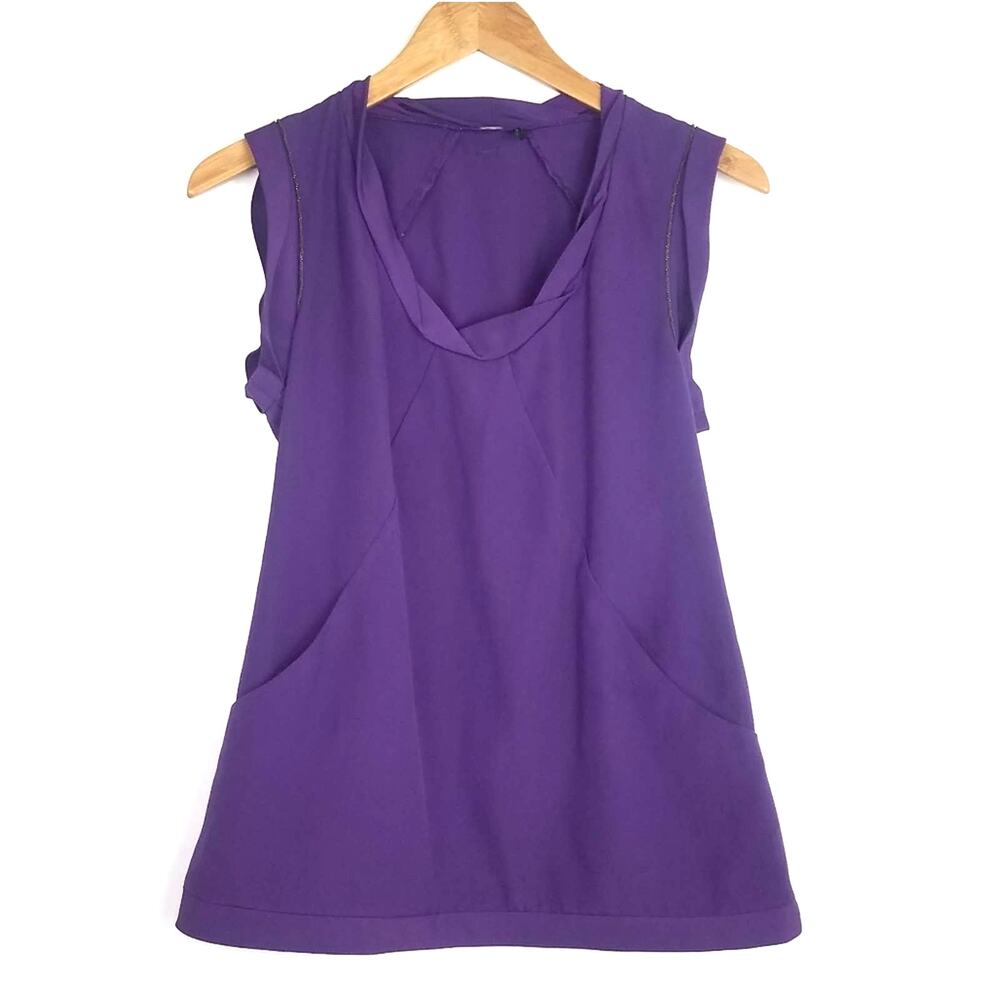 Guess | Royal Purple Tank Top Blouse Pockets small